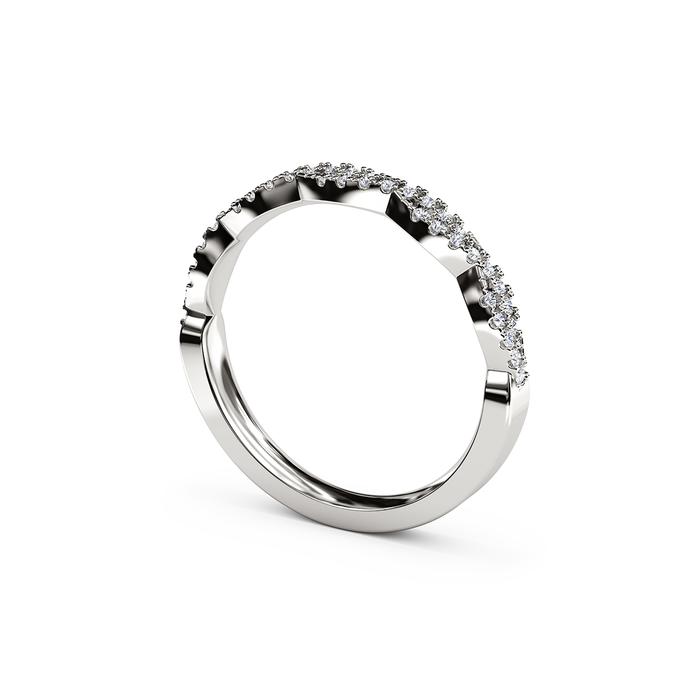 The Studio Collection Prong Set Diamond Crossover Wedding Band